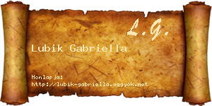 Lubik Gabriella névjegykártya